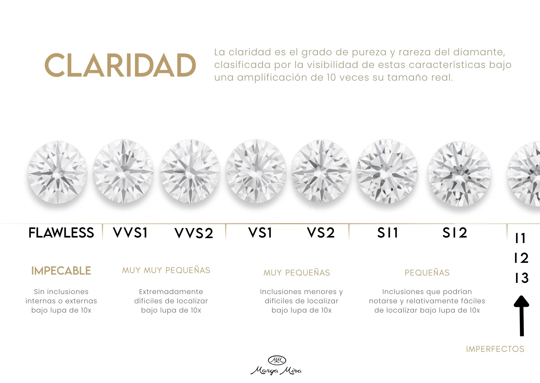 guia completa de claridad de diamantes con detalles para conocer la pureza segun la escala GIA